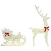 Reindeer Pulled Sled Warm White 70 X 26 X 129 Cm PET