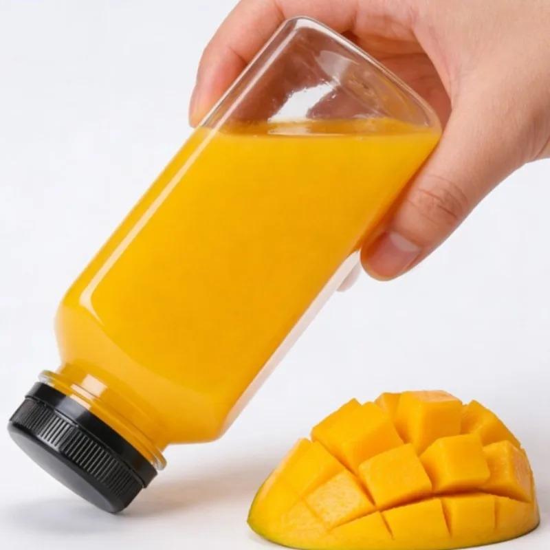 20Pcs Leak-Proof Clear Plastic Juice Bottles-Perfect For Juicing Smoothies Milk Homemade and Other Beverages Portable for Out