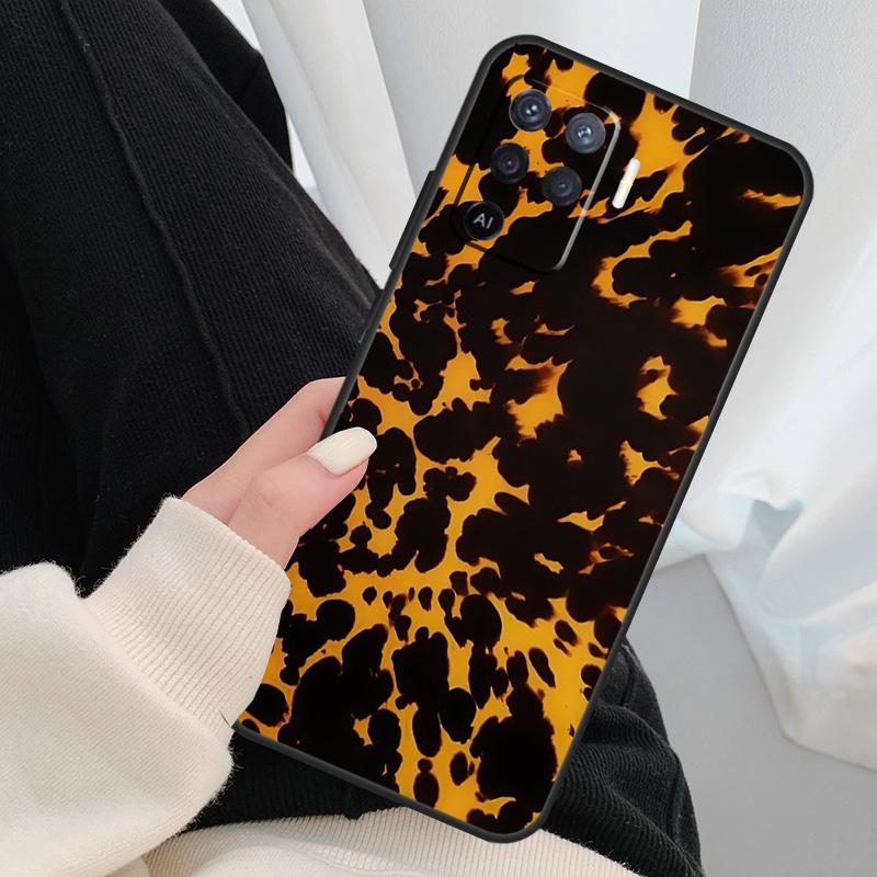 Vintage Tortoise Shell Case For Oppo A18 A38 A58 A78 A98 A80 A60 A40 A96 A76 A16 A94 A74 A54 A15 A17 A57 A77 A5 Pro