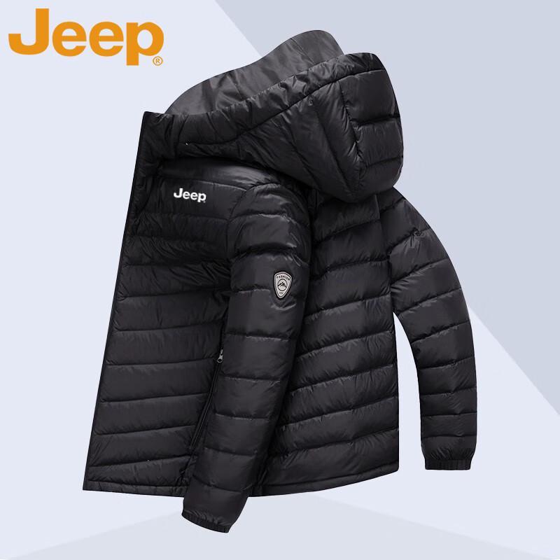 JEEP Men s Hooded Winter Windproof Down Jacket 4XL