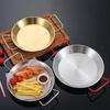 Prato Extra Grosso para Frutos do Mar com Alças de Aço Inoxidável Dupla Orelha Prato de Servir para Ensopado de Lagostim Bandeja para Frango Frito Coreano