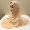 H124 Erwachsene hochwertige große Größe muslimischer Hijab-Schal mit Kinnteil islamische Kopftuch-Hüte Armia zum Überziehen Kopftuch Turbanmützen