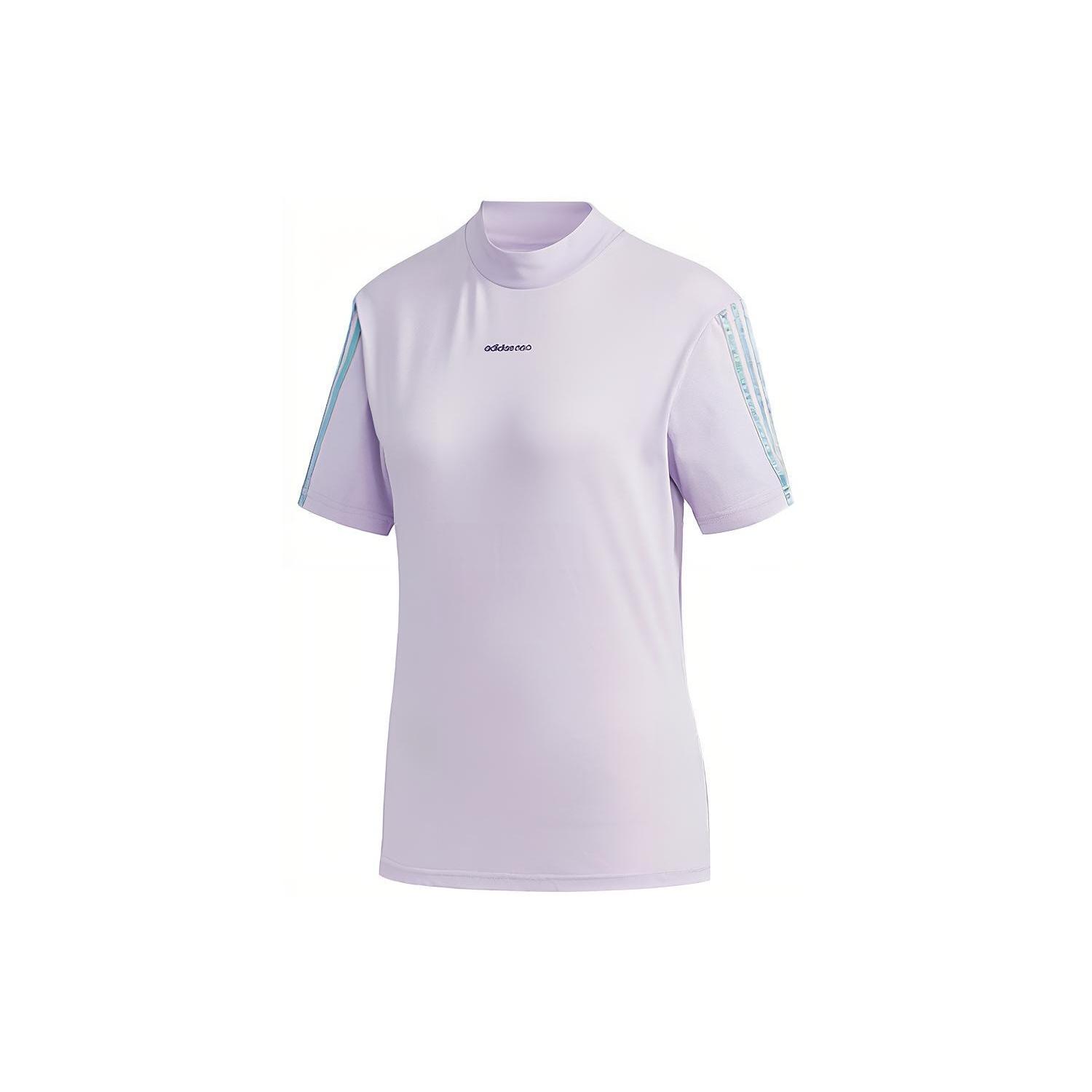(WMNS) adidas neo Athleisure Casual Sports Small Stand Collar Short Sleeve Purple Women s GD8562 XL