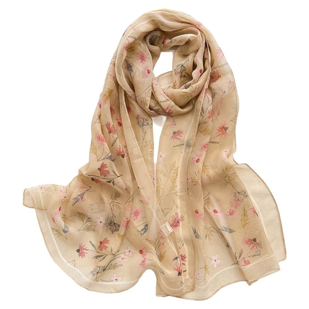 Breathable Silk Scarf Sun-Resistant Bandana Durable Beach Shawl  for Women