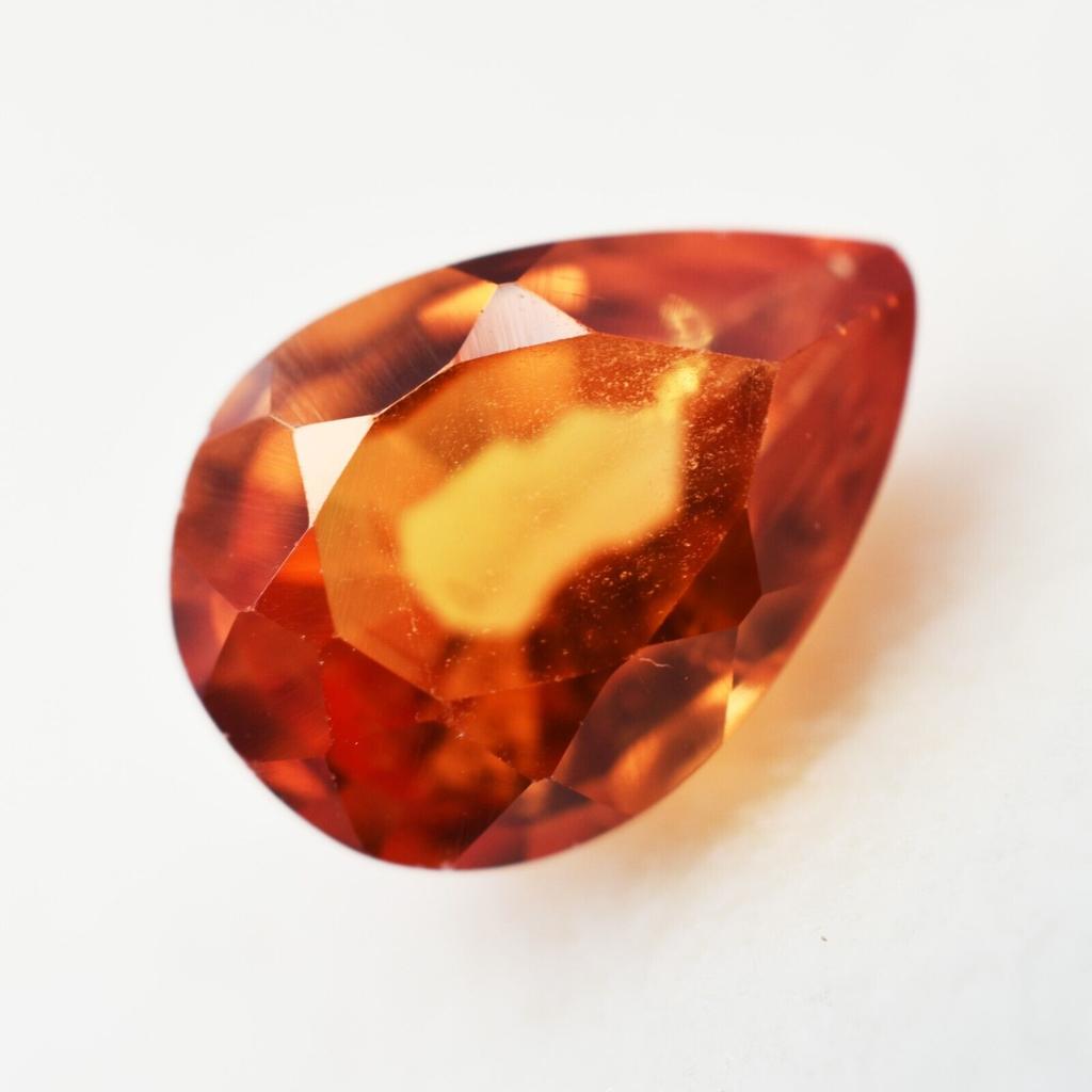 CEYLON Sapphire ORANGE Pear Cut 3.35 Carat Flawless Natural CERTIFIED Gemstone