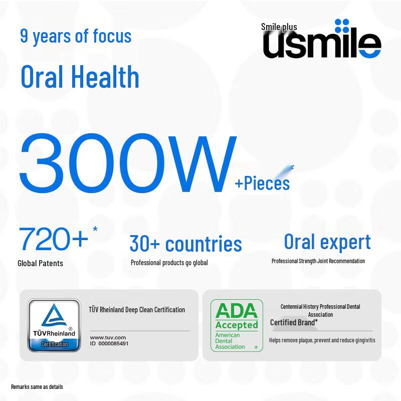 usmile Portable Water Flosser CN plug (adapter included)