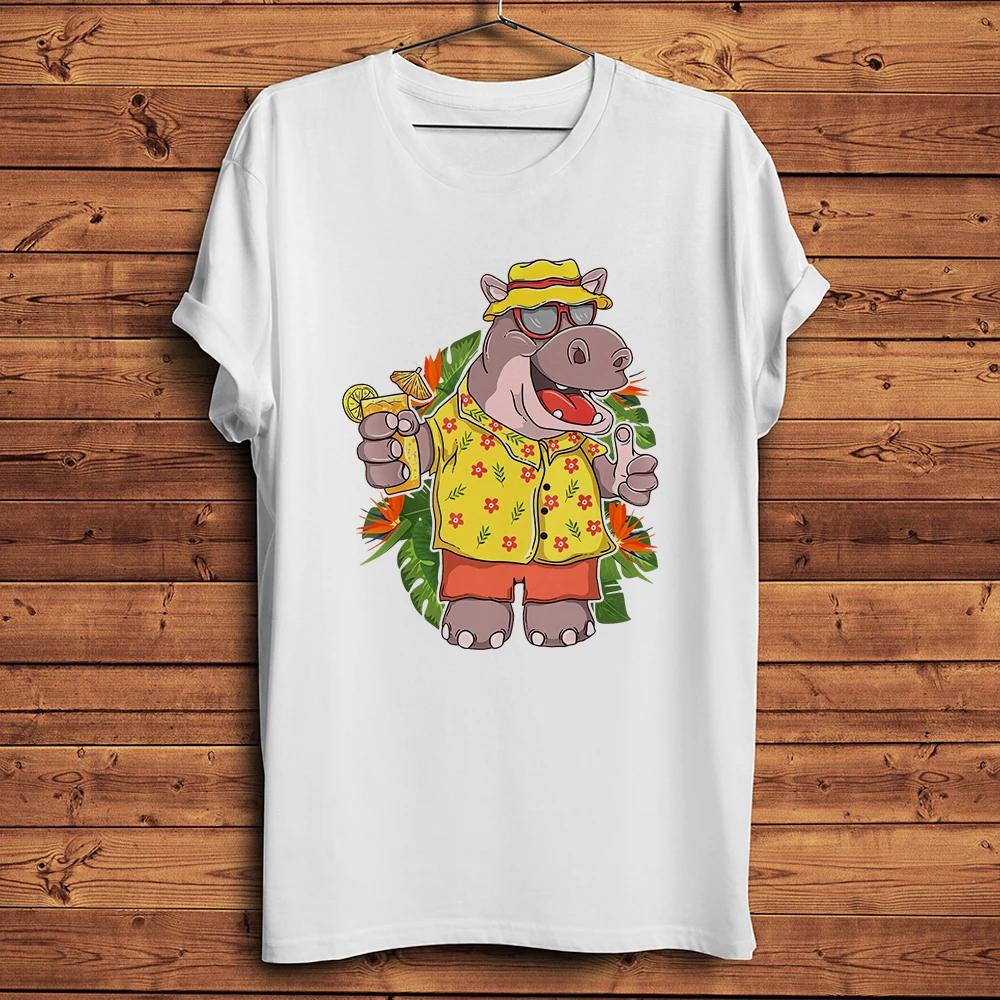 Grumpy Hippo Hop Hiphop Funny Novelty TShirt Homme Short Sleeve Casual T Shirt Unisex Streetwear Tee Breathable Print