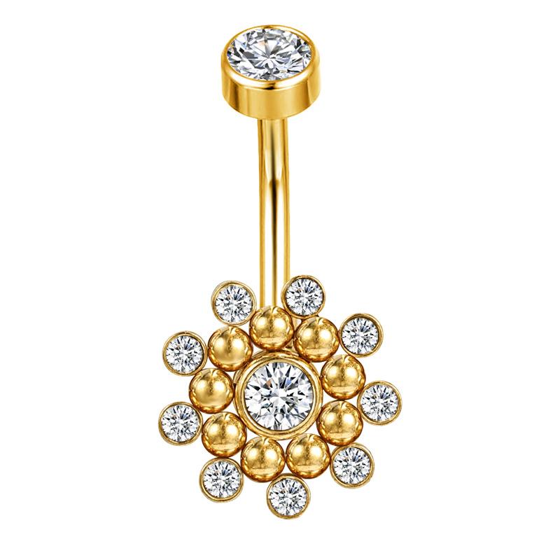 European & American Fashion Zircon-Inlaid Navel Ring