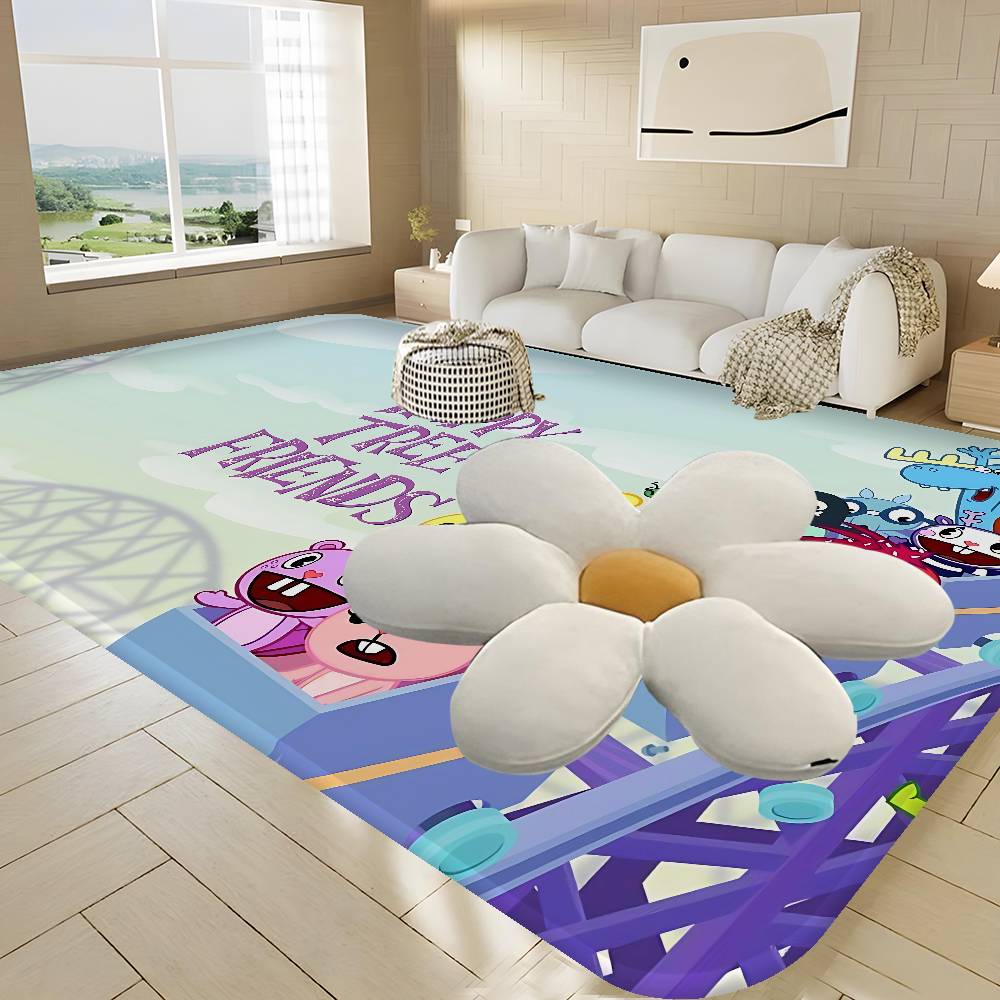 

Classic H-Happy T-Tree F-Friends Entrance Door Mat Nordic Style Bedroom Living Room Doormat Home Balcony Anti-Slip Modern 40x60cm