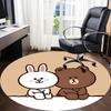 1pc BROWN Bear CONY Office Round Area Rug, Under Office Chairs Bedroom Living Room Home Decor  a1022128