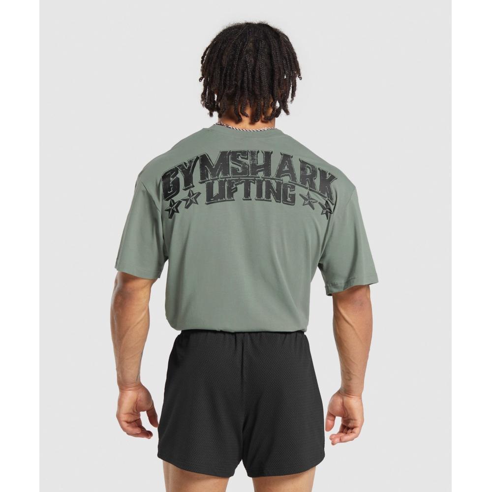 

Gymshark Футболка Lifting Stars, цвет зеленый A6A4S ECJF