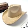 Western Cowboy Hat Women Woolen British Suede Light Board Peach Heart Top Hat Felt Hat