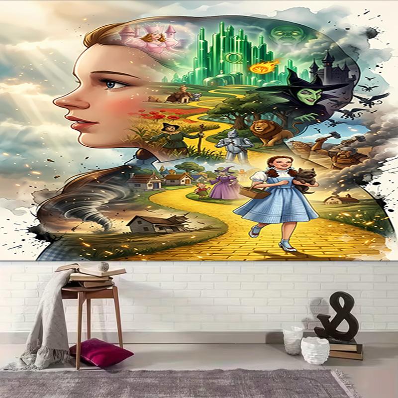1pc The Wizard of Oz Tapestry, Living Room, Bedroom, Office, Party Decor, Ideal Festive Gift