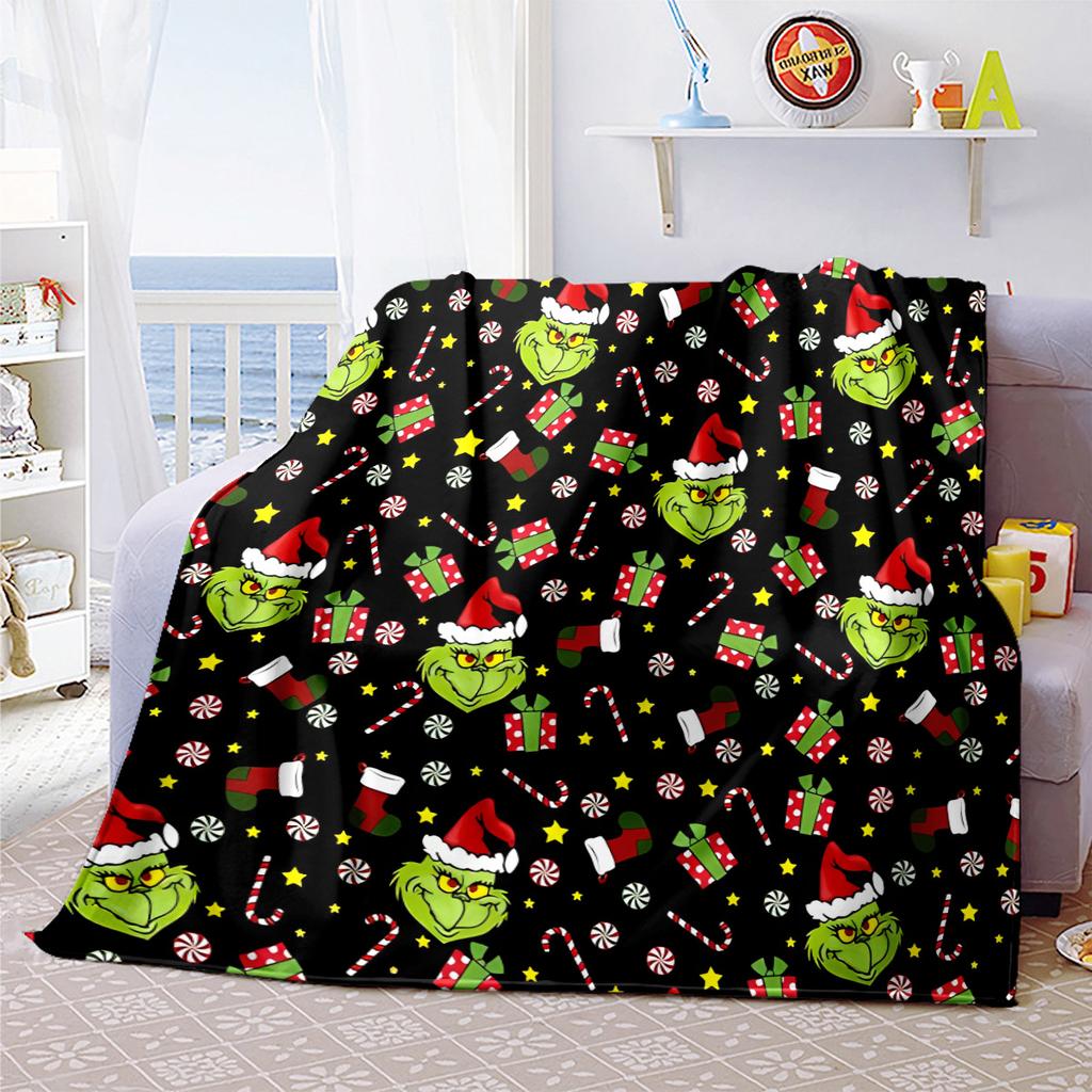 Christmas Gift Comedy Movie How the Grinch Stole Christmas blanket home warming, four season bed decoration sofa cover flannel throwing blanket K6