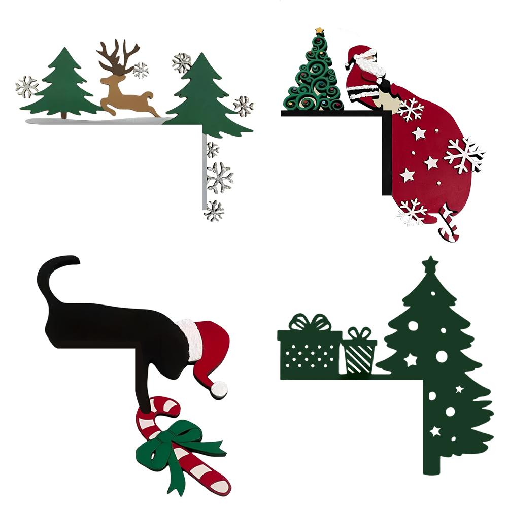 Świąteczne Nakładki na Drzwi Dekoracja Zimowa Świąteczna Dekoracja Narożnika Drzwi Znak Narożnika Drzwi Dekoracja na Aktywności Świąteczne Ornament