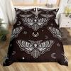 Death Moth Duvet Cover Set Skull Bedding Set Snake Mandala Moon Phase Comforter Cover Trippy Skeleton Quilt Cover Set Queen Size