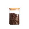 Square Glass Storage Jars with Bamboo Lid for Coffee Beans Grains Noodles Food Storage Containers Kitchen Organizers Storage