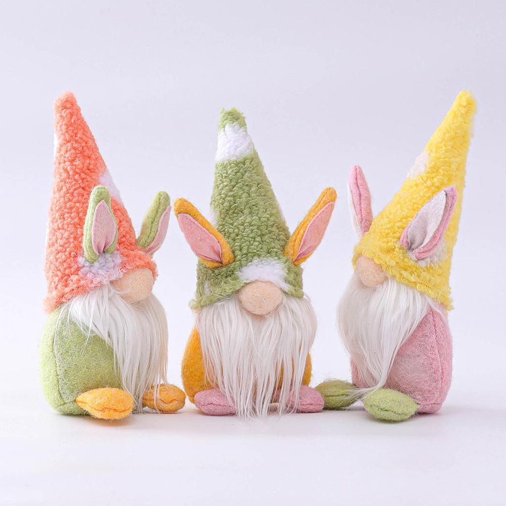 Cute Easter Faceless Gnome Rabbit Doll Spring Bunny Party Decor Standing Pose Dwarf Dolls Room Desktop Ornaments Holiday Gifts