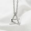 Girls Fashion Simple Space Geometry Necklace Triangle Square Pendant Personality Street Hip Hop Student Couple Creative Gift