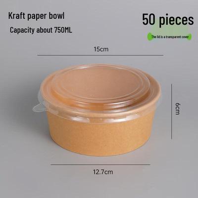 Einweg-Kraftpapier-Lebensmittelbehälter mit Deckel