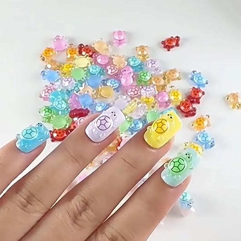 1/100Pcs Mini Luminous Turtle Ornaments Glowing Resin Crafts Cute Turtle Miniatures Landscape Figurines Home Decoration Gift