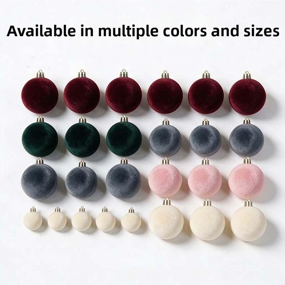 Festive Decor Creative Christmas Balls Fluffy Soft Flocked Baubles Luxury Mini Tree Pendants