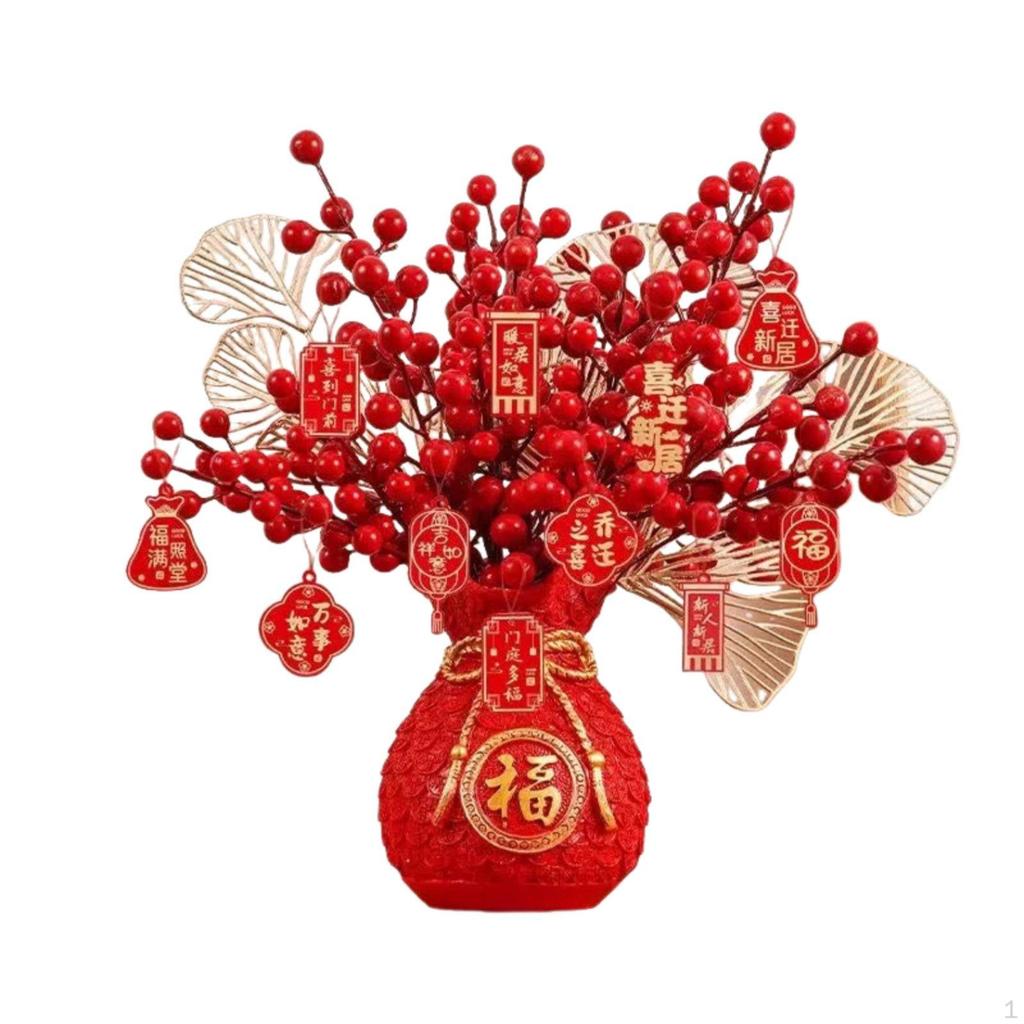 Chinese Year Desktop Decor, Resin Fortune Fruit Container, Festive Table Accent for Living Room,
