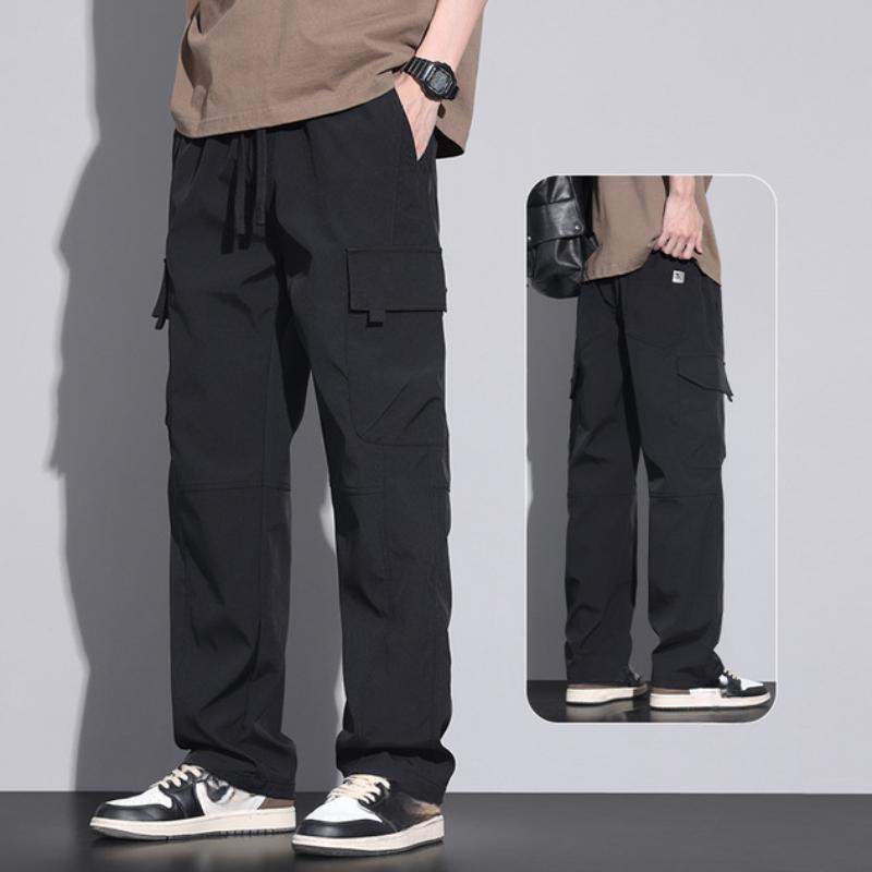 

Летние американские свободные прямые новые многокарманные рабочие брюки мужские повседневные брюки L