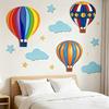 1 Set Wooden Hot Air Balloon Wall Decor Nursery Kids Room Wall Art Rustic Hanging Ornaments with Stars Clouds Design Baby Shower Birthday Gift