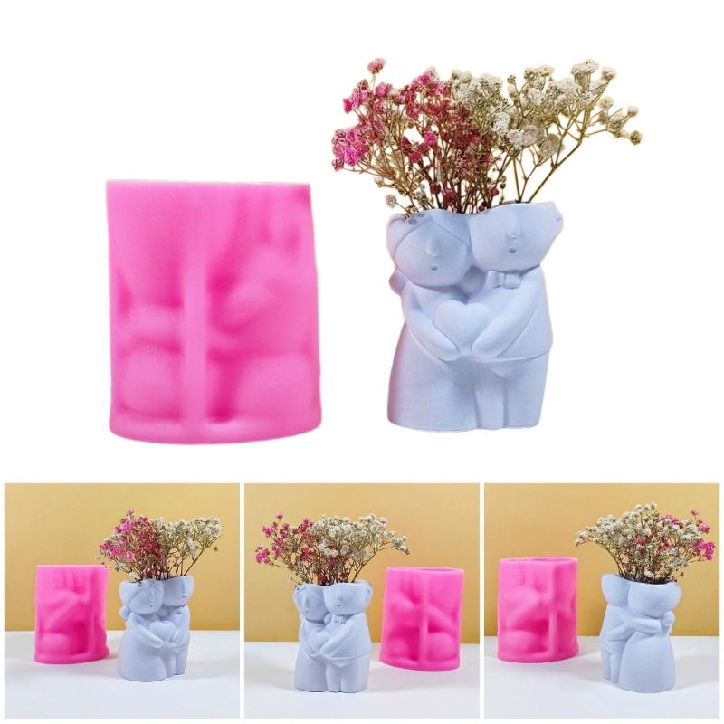 Vase Resin Molds Couple Doll Silicone Mold Succulent Plant Flower Pots Mold Epoxy Resin Casting Mould Home Decorations