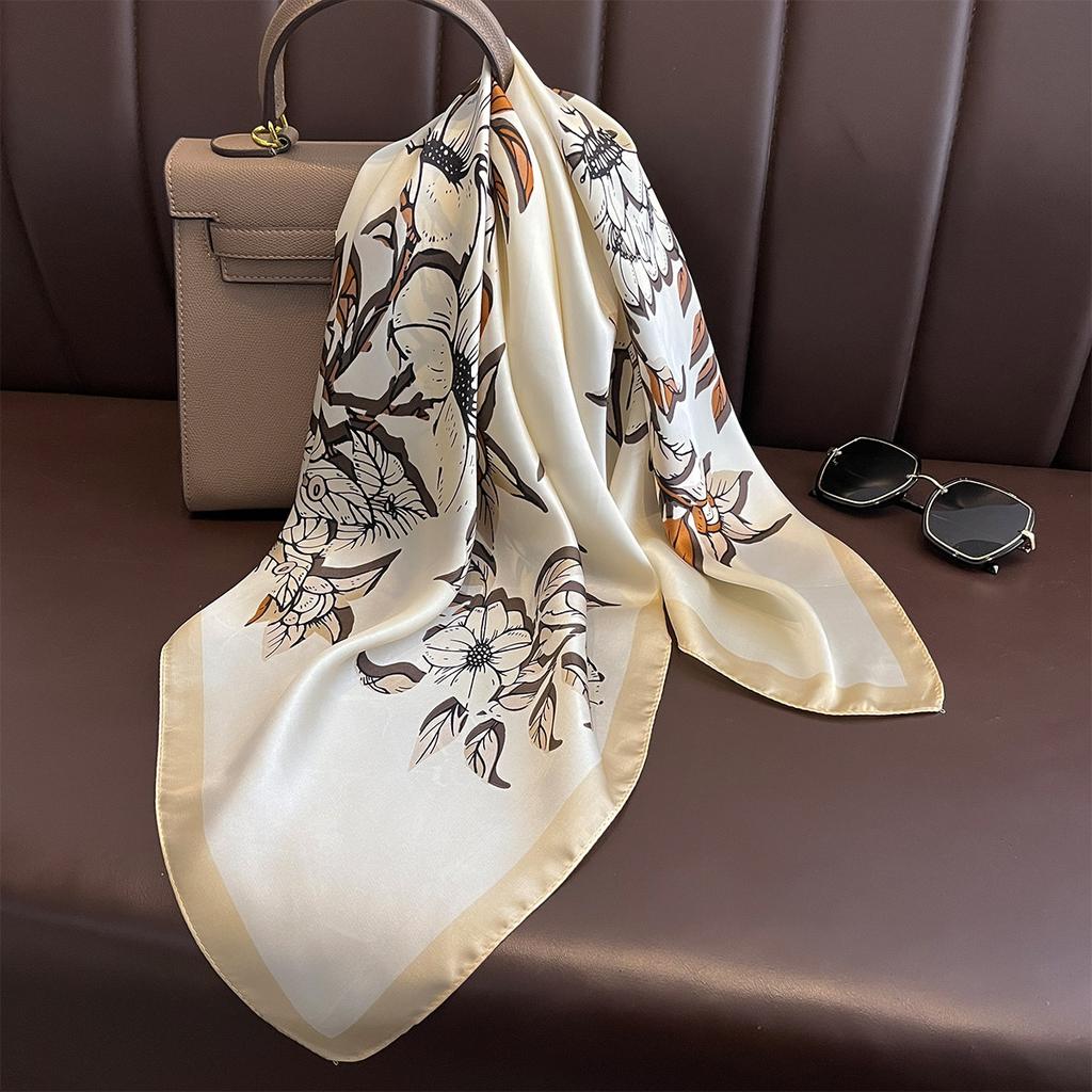 Women Silk Imitation Scarf For Neck Wraps Foulard Female Hairbands Female 70Cm Square Bandana Shawls