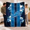 Flannel Fleece Blanket with Detroit Lions Design, Soft Lightweight Throw for Bed Sofa Travel