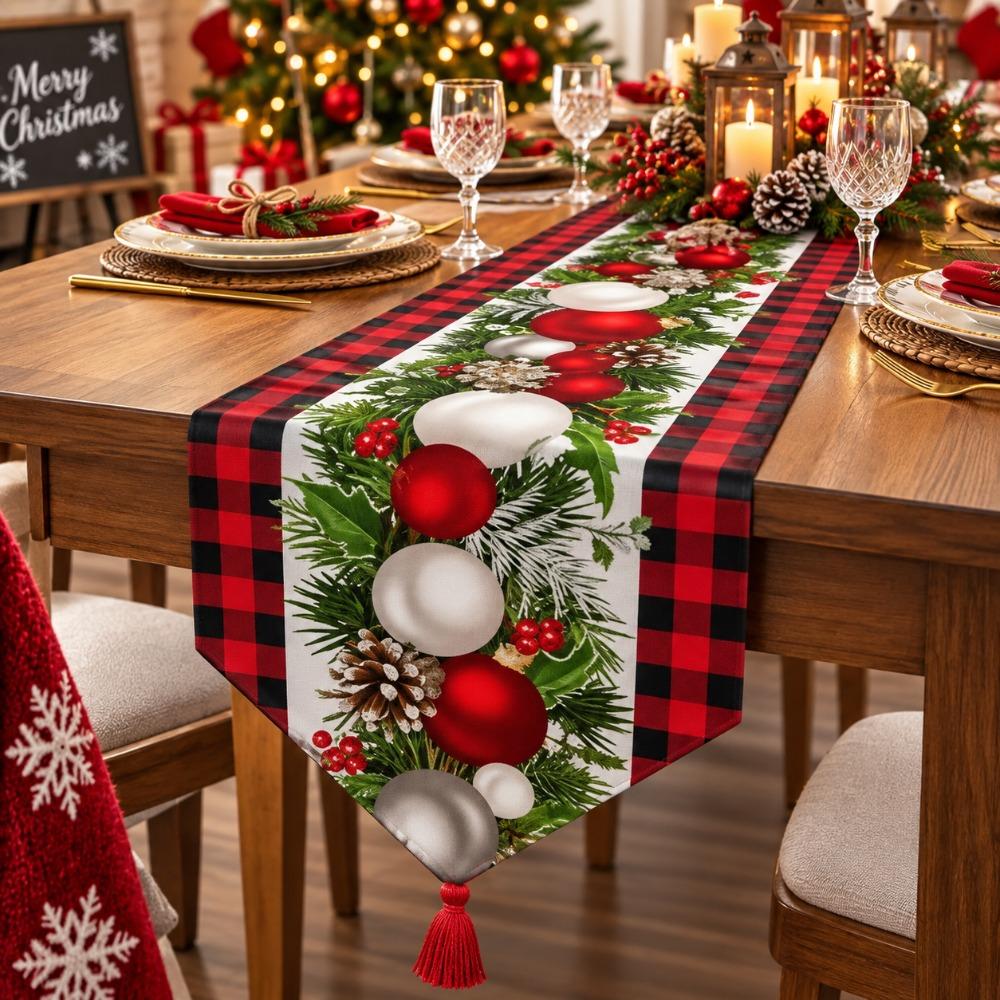 Santa Claus Christmas Table Runner Snowman Merry Christmas Decorations Table Decor  Navidad Gift