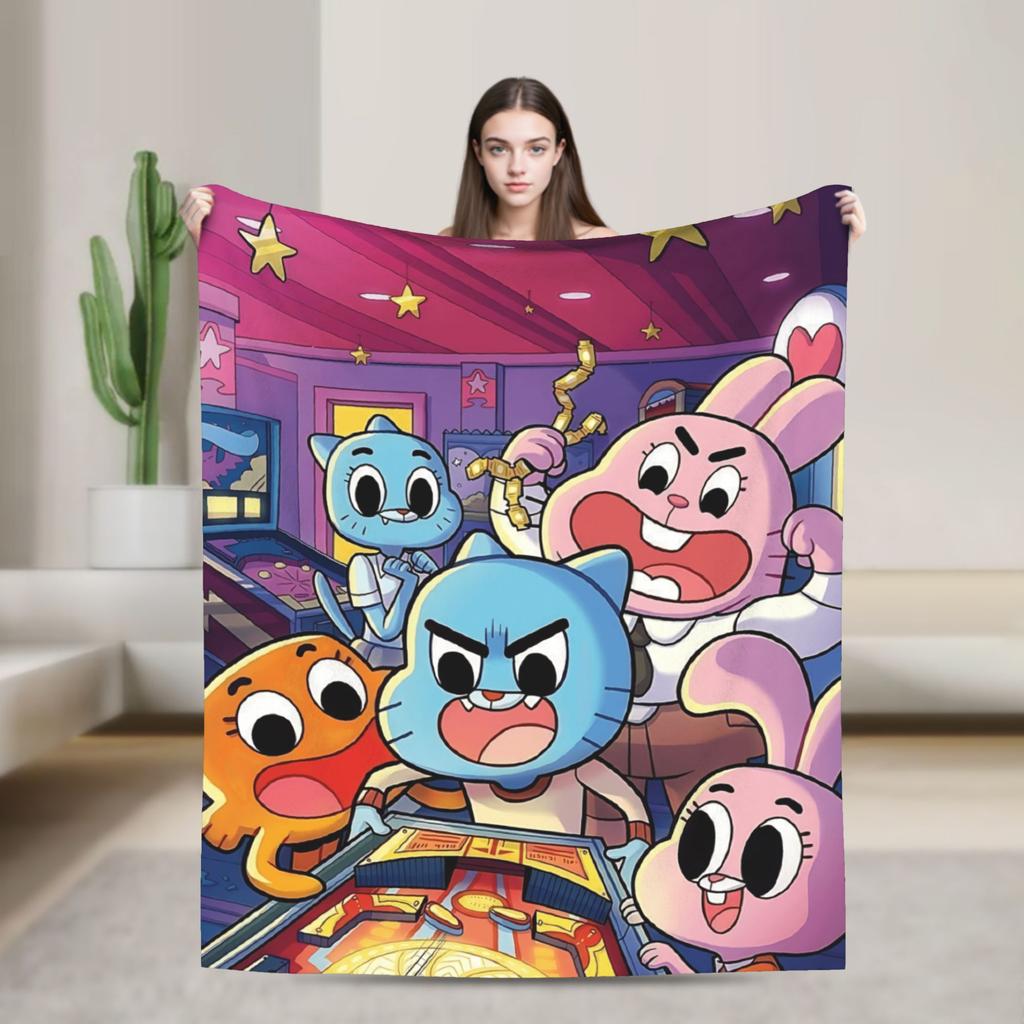 The Amazing World Of Gumballs Blanket  Picnic Flannel Throw Blanket For Couch Bed Warm Soft Design Quality Bedspread Gift Idea