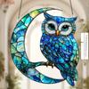 2D flat moon owl pendant, suitable for car, wall, garden, porch, bedroom, office, outdoor patio decoration\