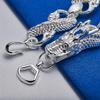 925 Sterling Silver 8-inch Chinese Loong Chain Bracelet Fashion Accessories Wedding Jewelry for Men and Women's Party