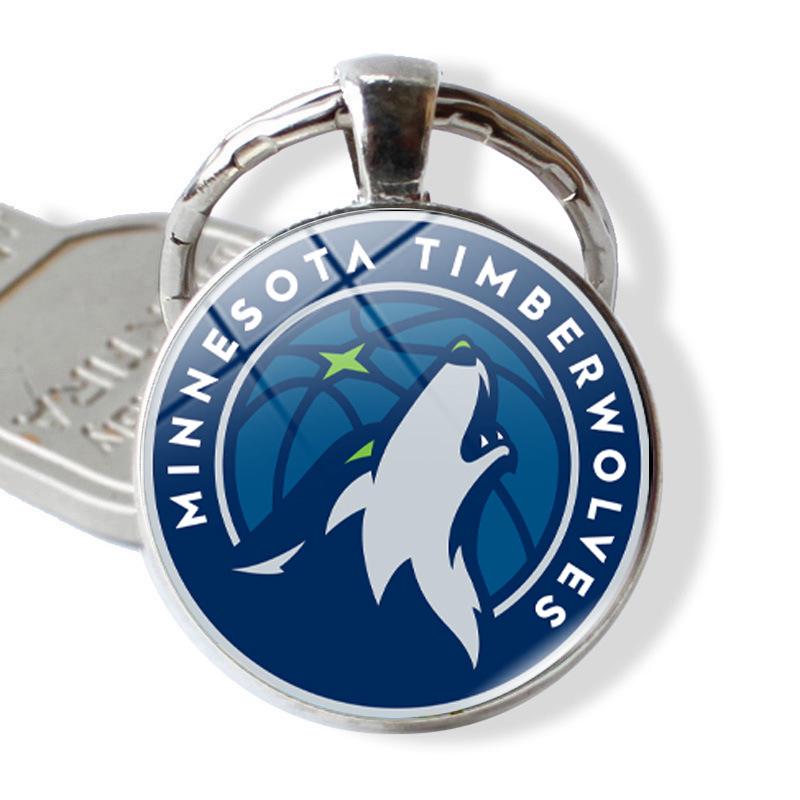 NBA Team Logos Keychain Ring: Lakers, Warriors, 76ers Embossed Alloy Time Gem