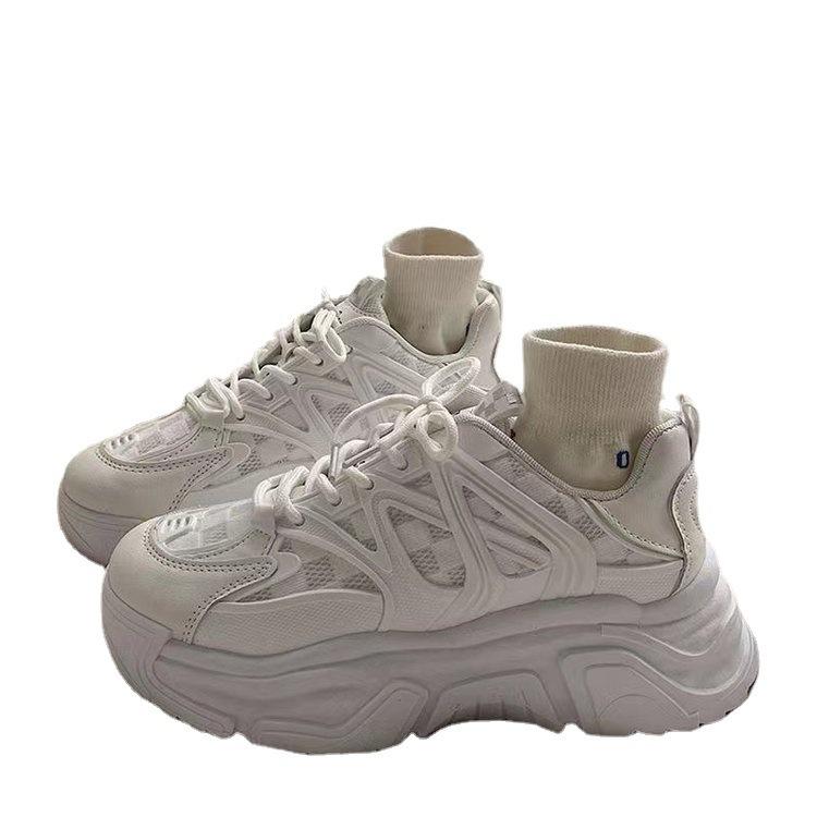 Dad Shoes Women's  Winter New Rubber Muffin Soft Bottom Women's Shoes Sweet Cool Wind Show Feet Small Casual Sneaker Women