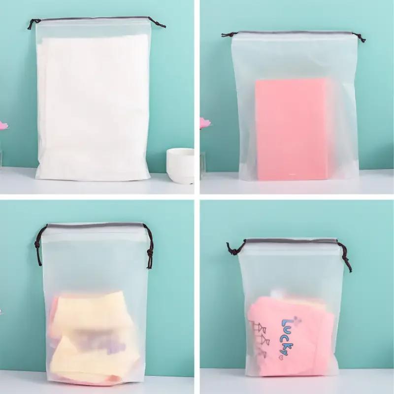 10PCS přenosný úložný prostor na boty Šňůrka na uchování Eko úložný vak pro drobnosti Cestovní taška na make-up Vodotěsná průhledná plastová úložná taška