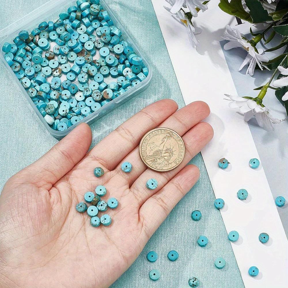 100/500/1000 Natural Turquoise Beads, 6mm Round Black Stone Bead Board Turquoise Gemstone Bracelet Necklace Earrings, Used for Jewelry Making