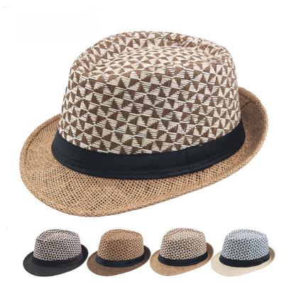 Men's Summer Straw Fedora - Woven Paper, Rolled Brim, Outdoor Sun Hat, European and American Style