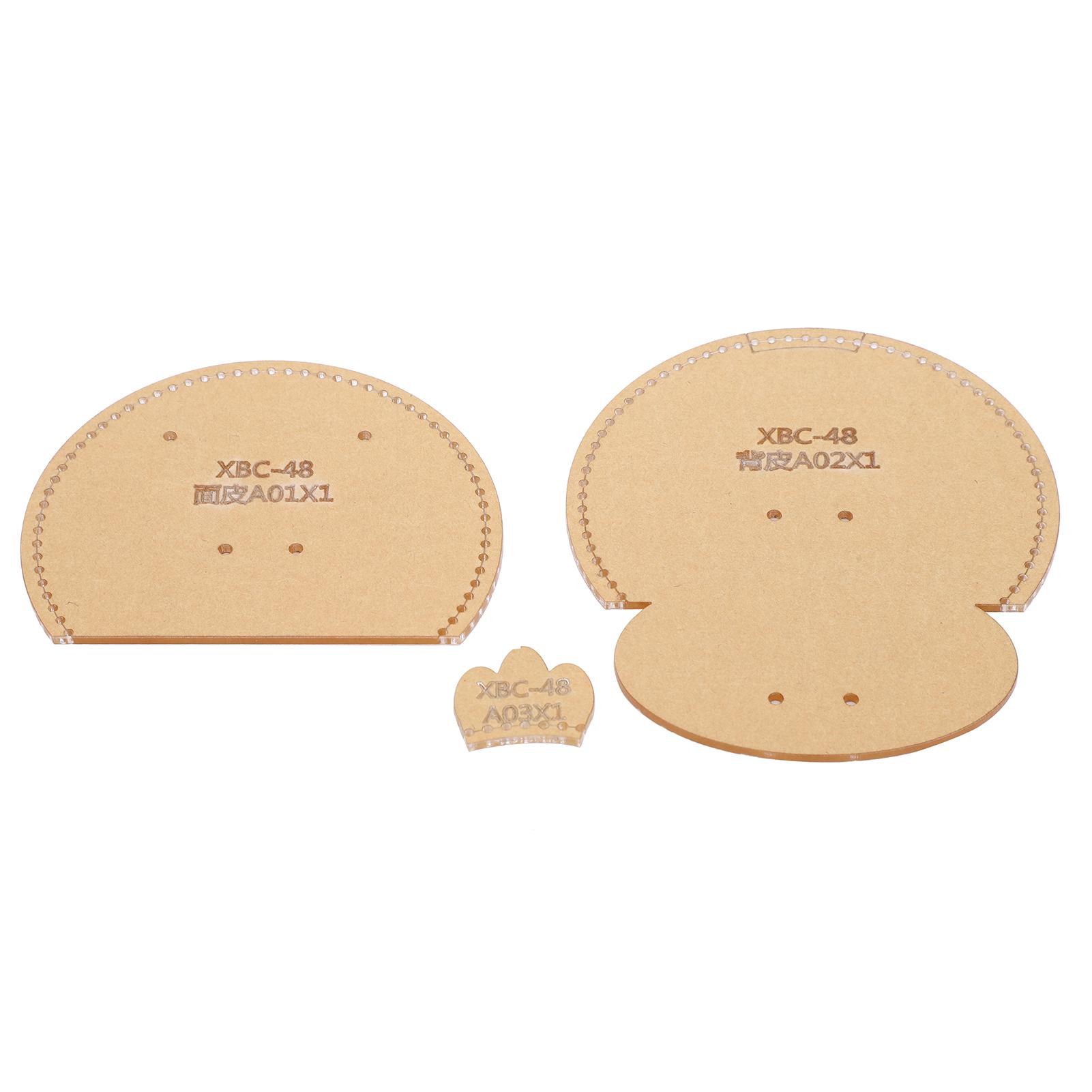 3Pcs Acrylic Template Coin Purse DIY HandMade Leather Pattern Wallet Drawing Mold Craft