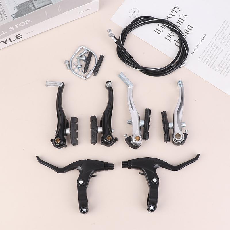 Bike V Brake Set Bike Front Rear V Brake Set Aluminum Alloy Mountain Road Bike V Brake Pads And Levers Set Riding Accessories