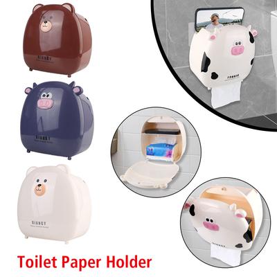 Roll Paper Storage Box Toilet Tissue Box Home Accessories Rack Waterproof Wall-Mounted Toilet Paper Holder Creative Cute Bathroom Accessories
