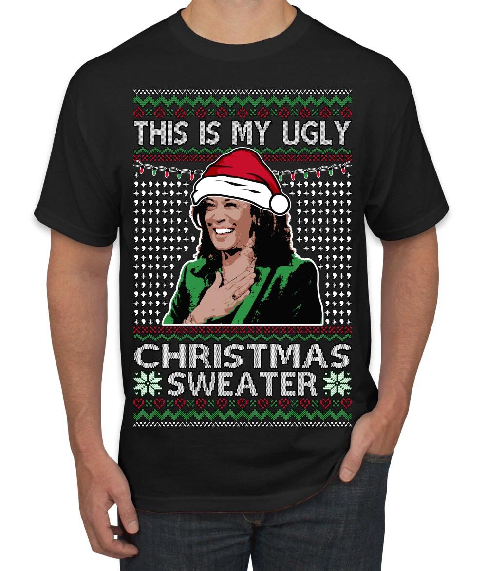 This Is My Ugly Sweater Funny Santa Kamala Ugly Christmas Sweater Men s T- Shirt M
