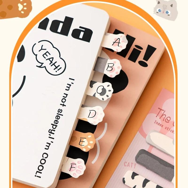 Cartoon Cat Convenience Stickers Index Stickers DIY Label Classify Stickers N Times Student Stationery Sticky Notes
