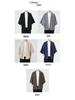 2023 Summer Men's Loose Solid Color Seven-Sleeve Cardigan - Casual Chinese Style, Plus Size