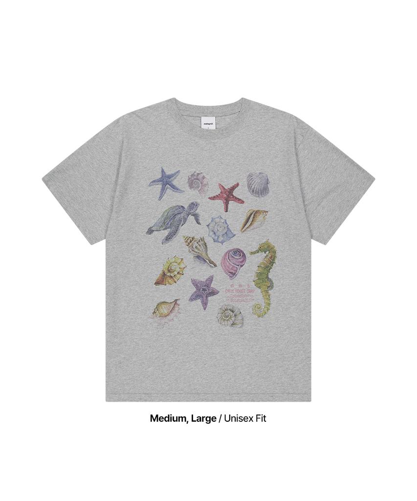 MAHAGRID Sea Shells Tee Gray(Mg2Gmmt524A)