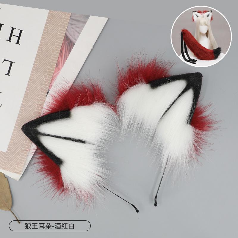 

A handmade JK headgear Lolita headband Wolf King Fenrir cosplay beast ear tail suit