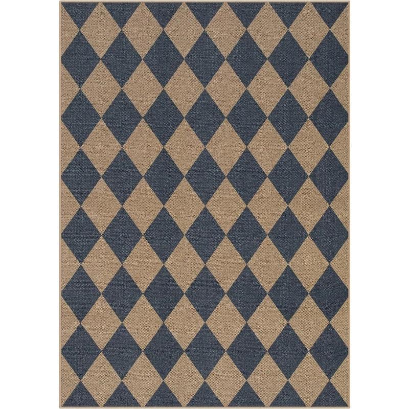 Living Room Carpet Non-slip Dirt-resistant Wear-resistant Floor Mat Black White Checkered Rug Home Decoration Large Size Mats